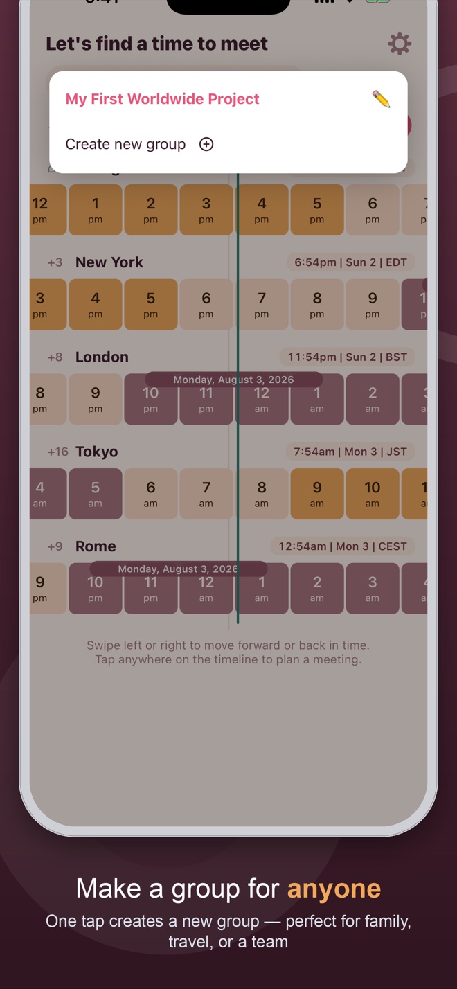 Creating a new group with one tap — perfect for family, travel, or a team